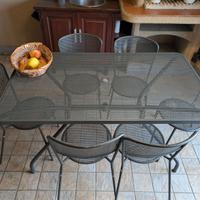 Tavolo e 6 sedie da giardino in ferro EMU