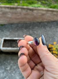 Anello argento indiano con ametista
