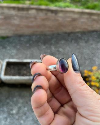 Anello argento indiano con ametista