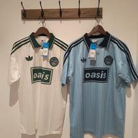 N.2 Magliette Oasis Bianca/Verde e Celeste 