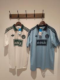 N.2 Magliette Oasis Bianca/Verde e Celeste 