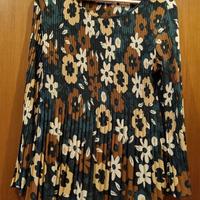 blusa plissettata a maniche lunghe