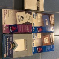 Buste per inviti , carta stampante , etichette