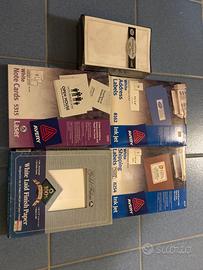 Buste per inviti , carta stampante , etichette