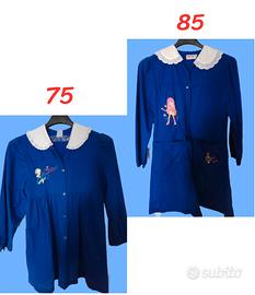 Due Grembiuli Blu Scolastici da Bimba 