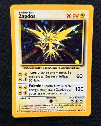Pokemon Zapdos 16/102 Set Base ITA