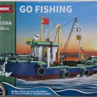 Peschereccio in mattoncini stile Lego
