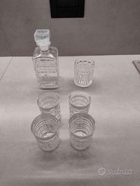 Anni 80 Decanter Whisky 5 bicchieri 1 portabottigl