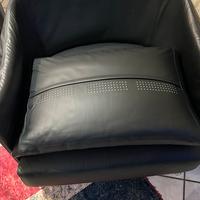 Poltrona in vera pelle marca living divani