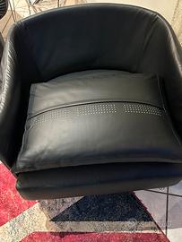 Poltrona in vera pelle marca living divani