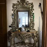 Console con specchio in stile barocco veneziano