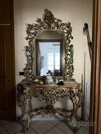 Console con specchio in stile barocco veneziano