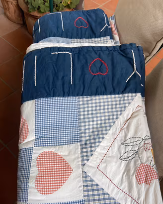 Trapuntino letto singolo vintage fantasia countr