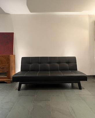 Divano letto in eco pelle nera