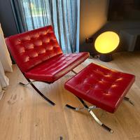 Barcelona chair 1929 con pouf, MADE IN ITALY