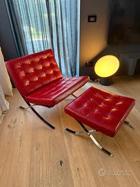 Barcelona chair 1929 con pouf, MADE IN ITALY
