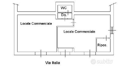 Locale commerciale 80 mq Via Italia Pirri