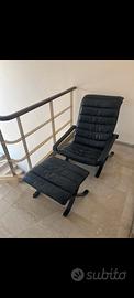 poltrona chaise longue di pelle 