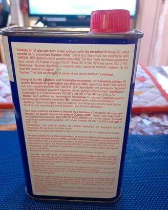 Lattina piena vintage anni 70 Castrol brake fluid 