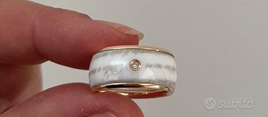 Anello Salvini oro ceramica brillantino