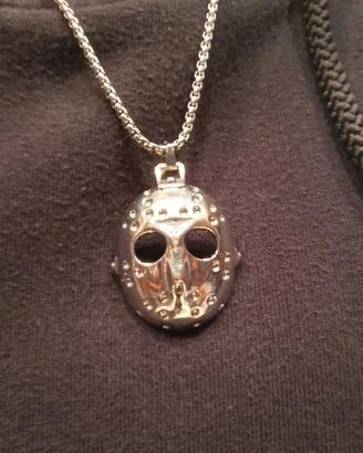 Collana in acciaio maschera Jason venerdì 