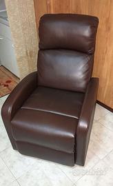 Poltrona in ecopelle reclinabile movimento relax