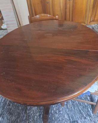 Tavolo rotondo allungabile in legno