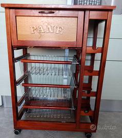 Carrello cucina in legno