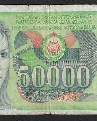 Jugoslavia - banconota circolata da 50000 Dinari