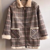 Giacca lunga beige scozzese Lokita