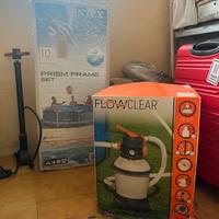 Piscina intex esagonale e filtro a sabbia