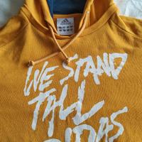 Felpa Adidas ragazzo gialla con cappuccio