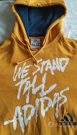 Felpa Adidas ragazzo gialla con cappuccio