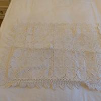 coppia copri federe cotone e uncinetto bianco