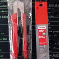 Taglierino cutter 25 mm con 10 lame Wurth 