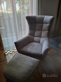 poltrona con poggiapiedi Calia Jacob