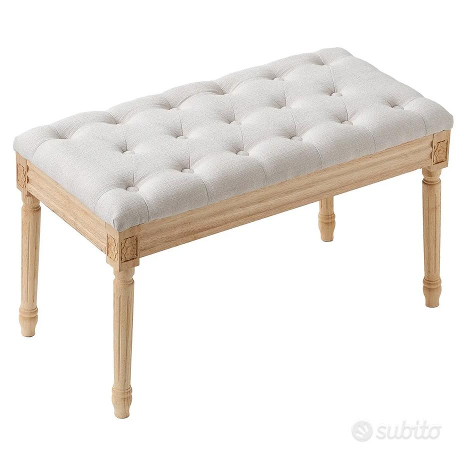 Panca Imbottita In Velluto Per Camera Da Letto - Dimensioni 100x30x30 Cm, Fondo Letto O Salotto, Colore Nero