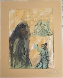 Di Beppe Fabbrini,1973, studio di figure su carta