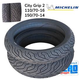Coppia Copertoni Michelin City Grip 2 110/70-16 1