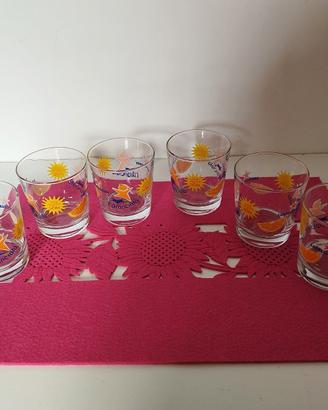 Set 6 Bicchieri Vintage Sanpellegrino L'Aranciata