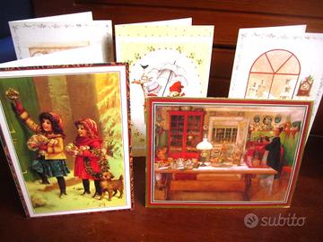 Cartoline natalizie – 5 cartoline anni 80 -vintage