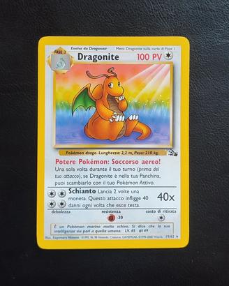 Carta Pokémon Dragonite rara 19/62 ita