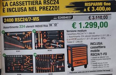 Carrello porta utensili beta+ 214 utensili nuova