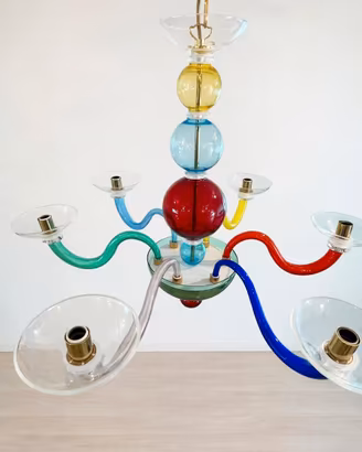 Lampadario di design in vetro di Murano colorato