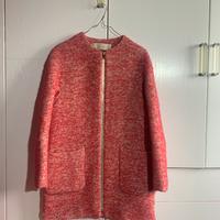 Cappotto Zara corallo con cerniera