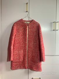 Cappotto Zara corallo con cerniera