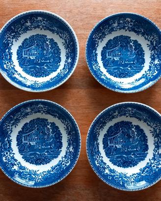 4 piatti fondi in ceramica inglese "Avon Cottage"