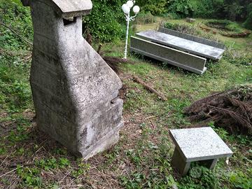 Barbecue + Tavolo 12 posti in Pietra + panca doppi