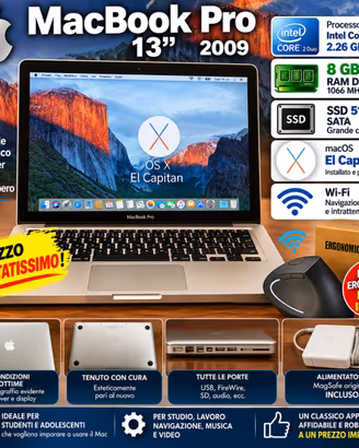 MacBook Pro 13” (2009) – SSD 512 GB, RAM 8 GB