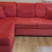 Divano letto con chaslong contenitore 